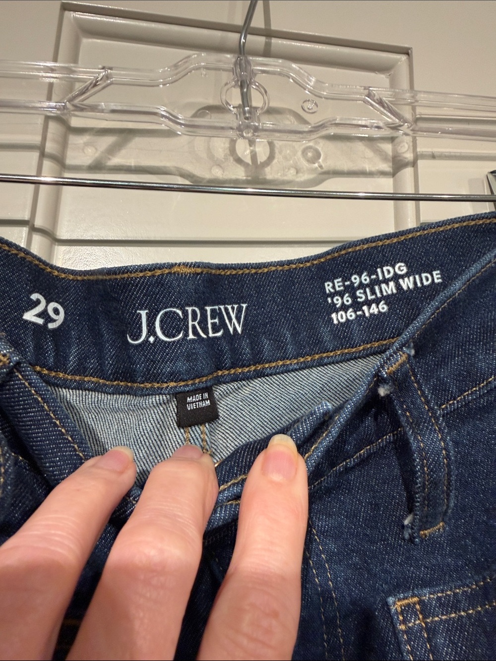 J. Crew Dark Blue Wide-Leg High-Rise Jeans with Front Patch Sailor pockets - Picture 2 of 4